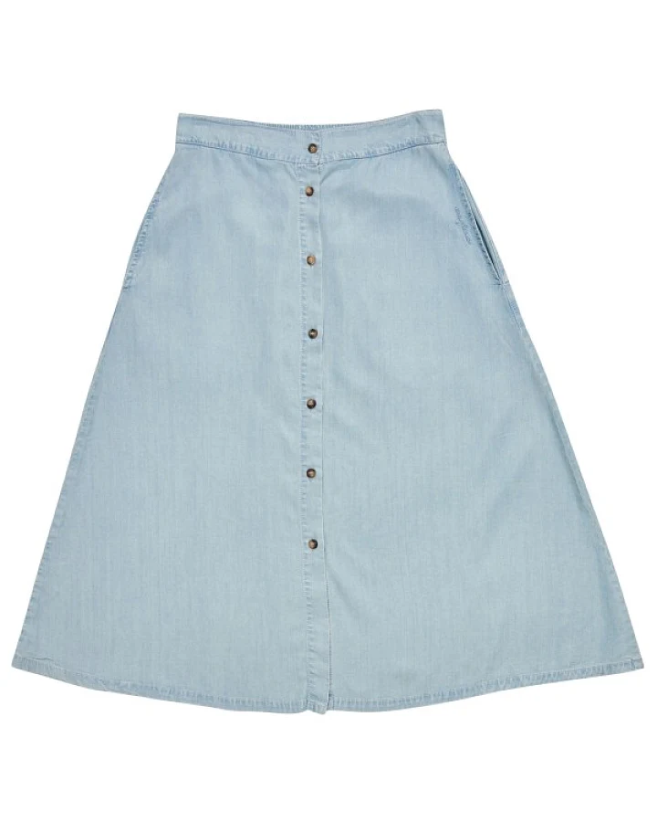 Mazine - Women's Denim Midi Skirt - Rock Gr XS grau