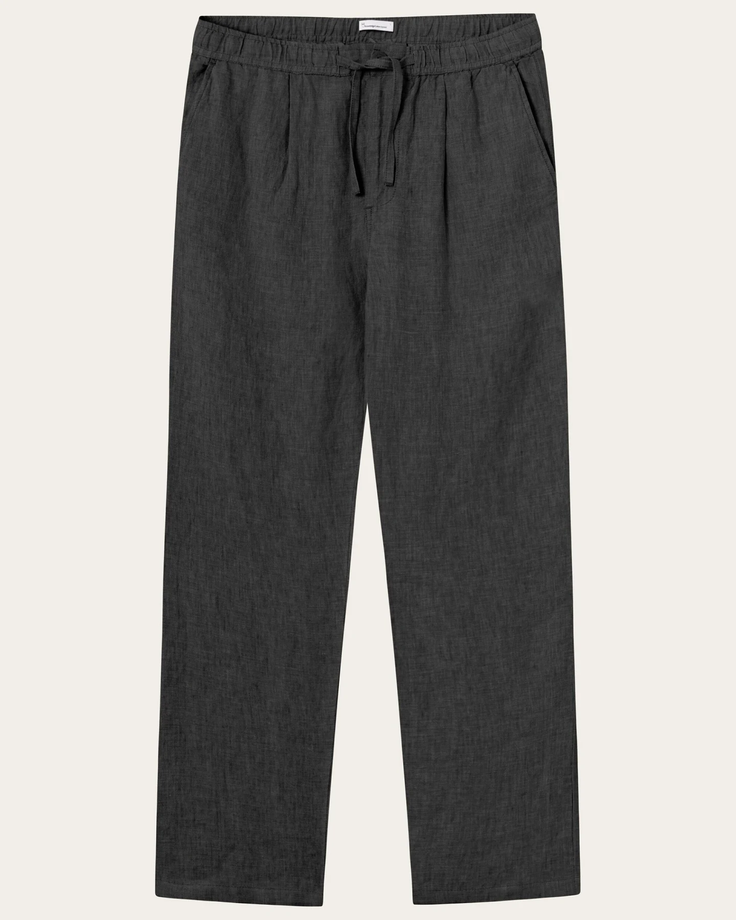 KnowledgeCotton Apparel Herren vegan Hose Loose Leinen Schwarz Jet – Ansicht 2