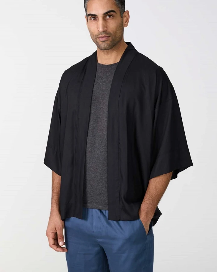 Yahmo Herren vegan Kimono Erich Schwarz