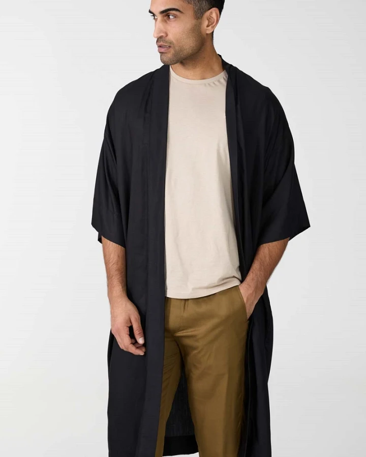 Yahmo Herren vegan Kimono Kalle Schwarz