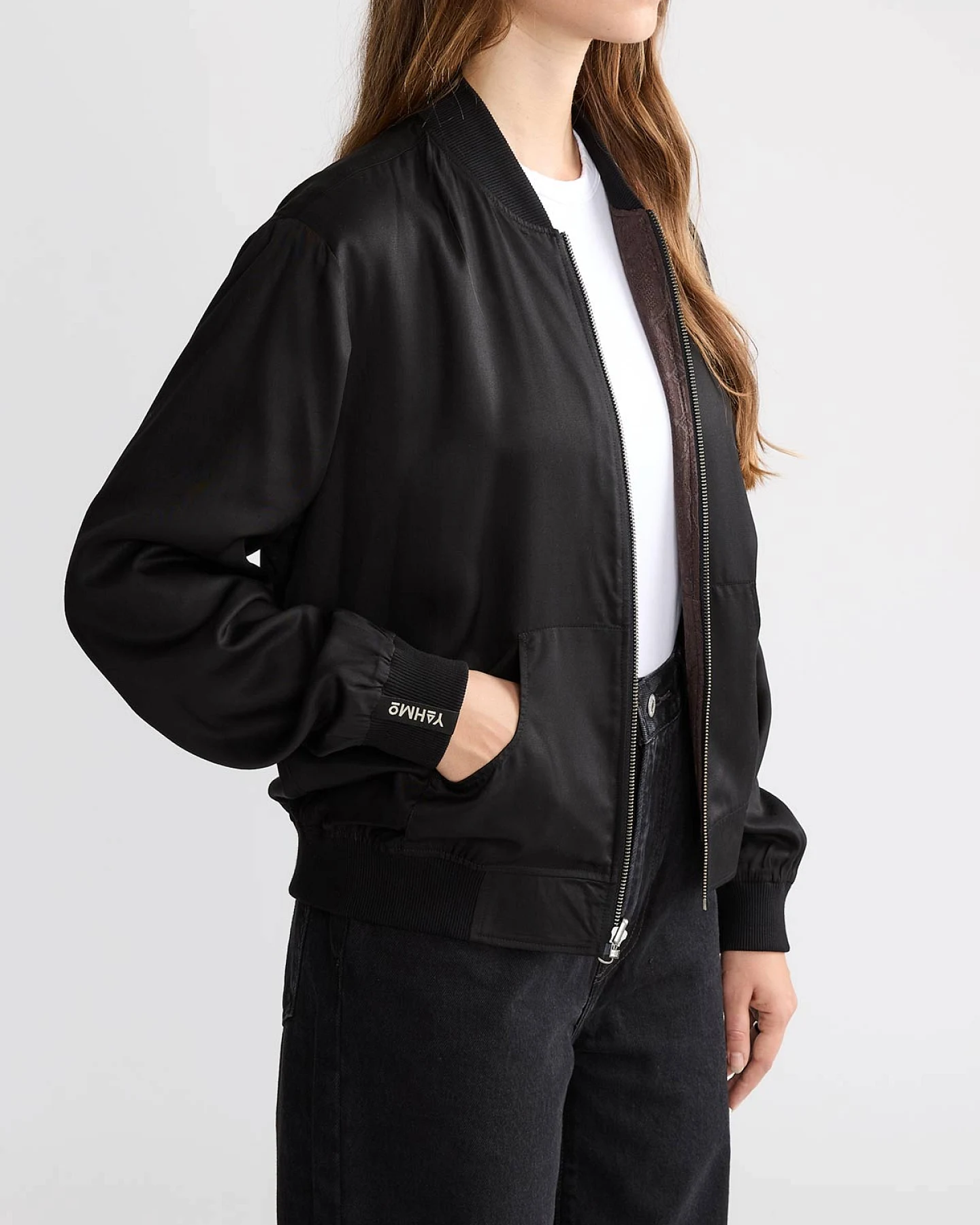 Yahmo Damen vegan Jacke Bomber Reversible Ruth Cobra/Schwarz – Ansicht 2