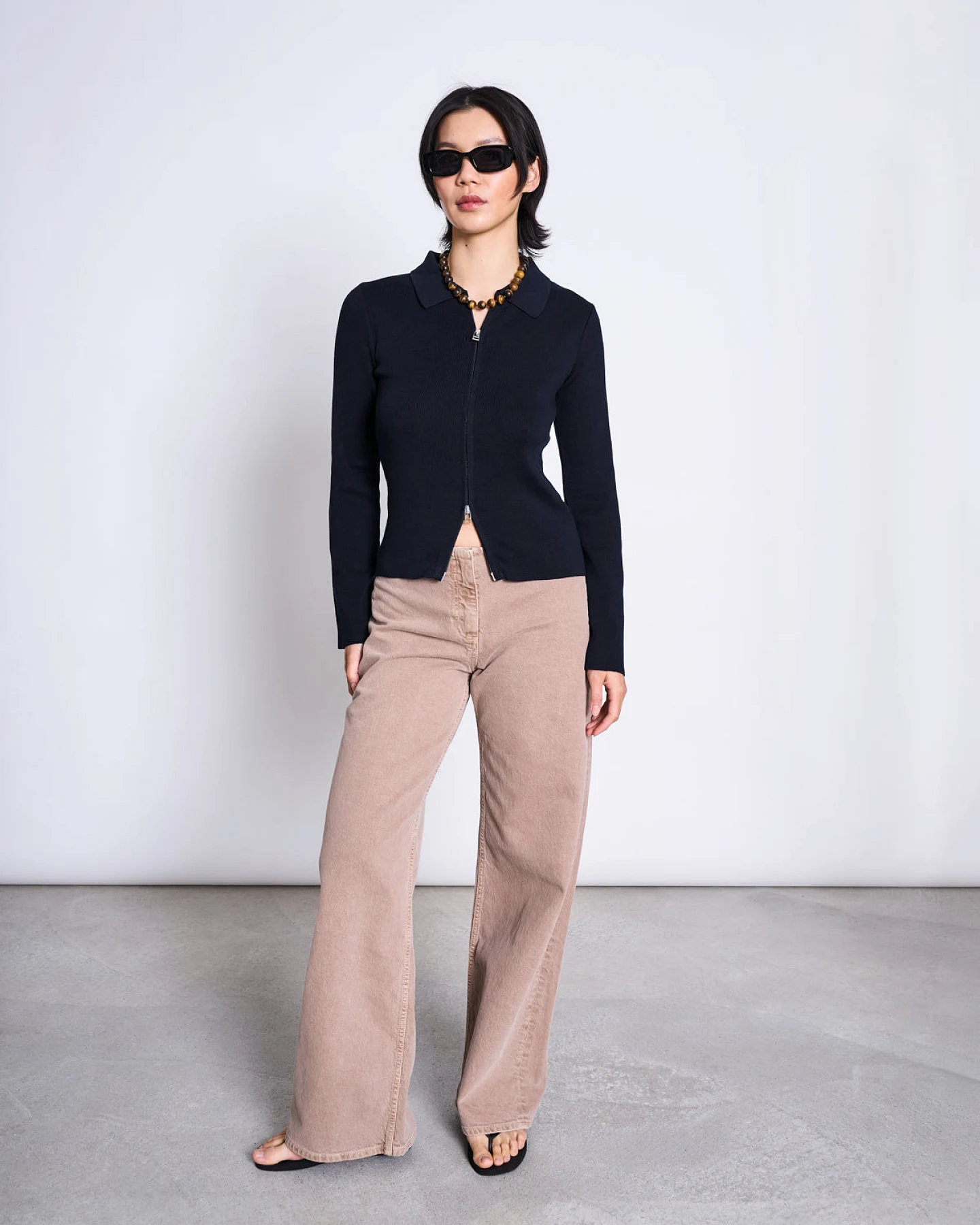 JAN 'N JUNE Damen vegan Zip Strickjacke Tyrie Nightfall – Ansicht 2