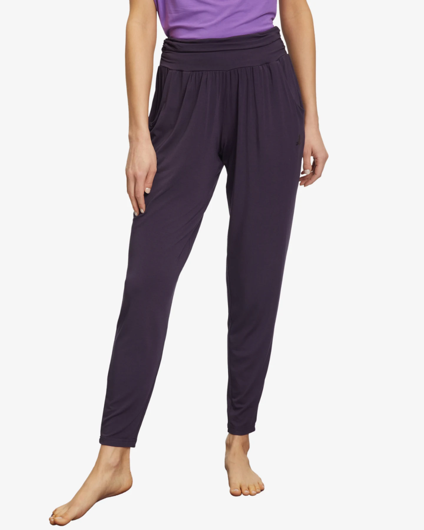 Curare Long Pants Relaxed - Dark Aubergine S – Ansicht 2
