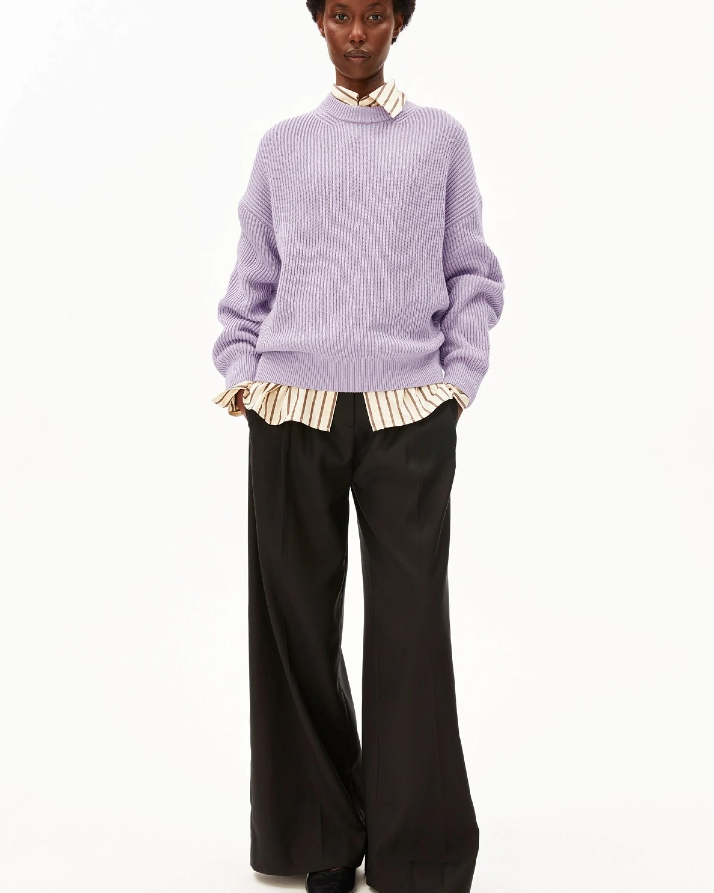 Strickpullover Vanisé Rib Helllila – Ansicht 3