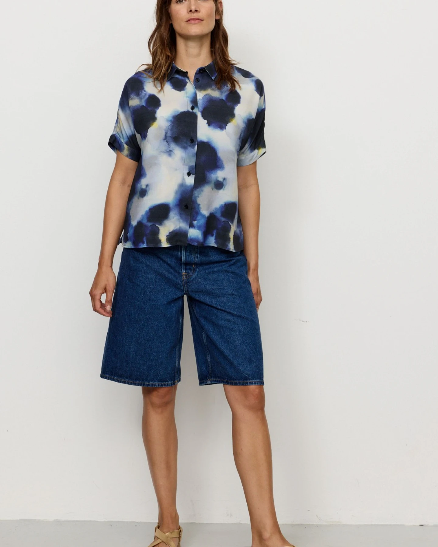 Bluse Lotus Waterdrop Blau – Ansicht 4