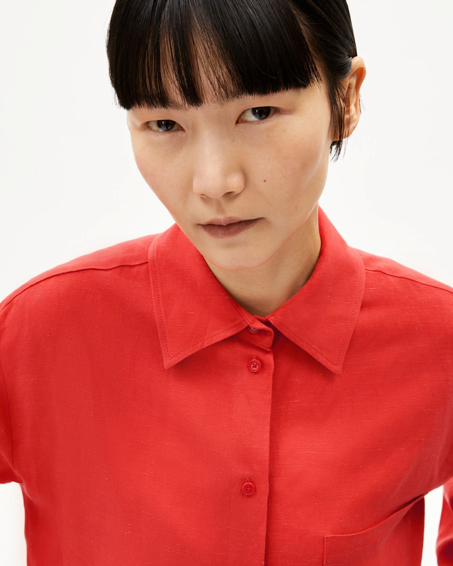 Bluse Langarm Maalgaa Lino Rot – Ansicht 3