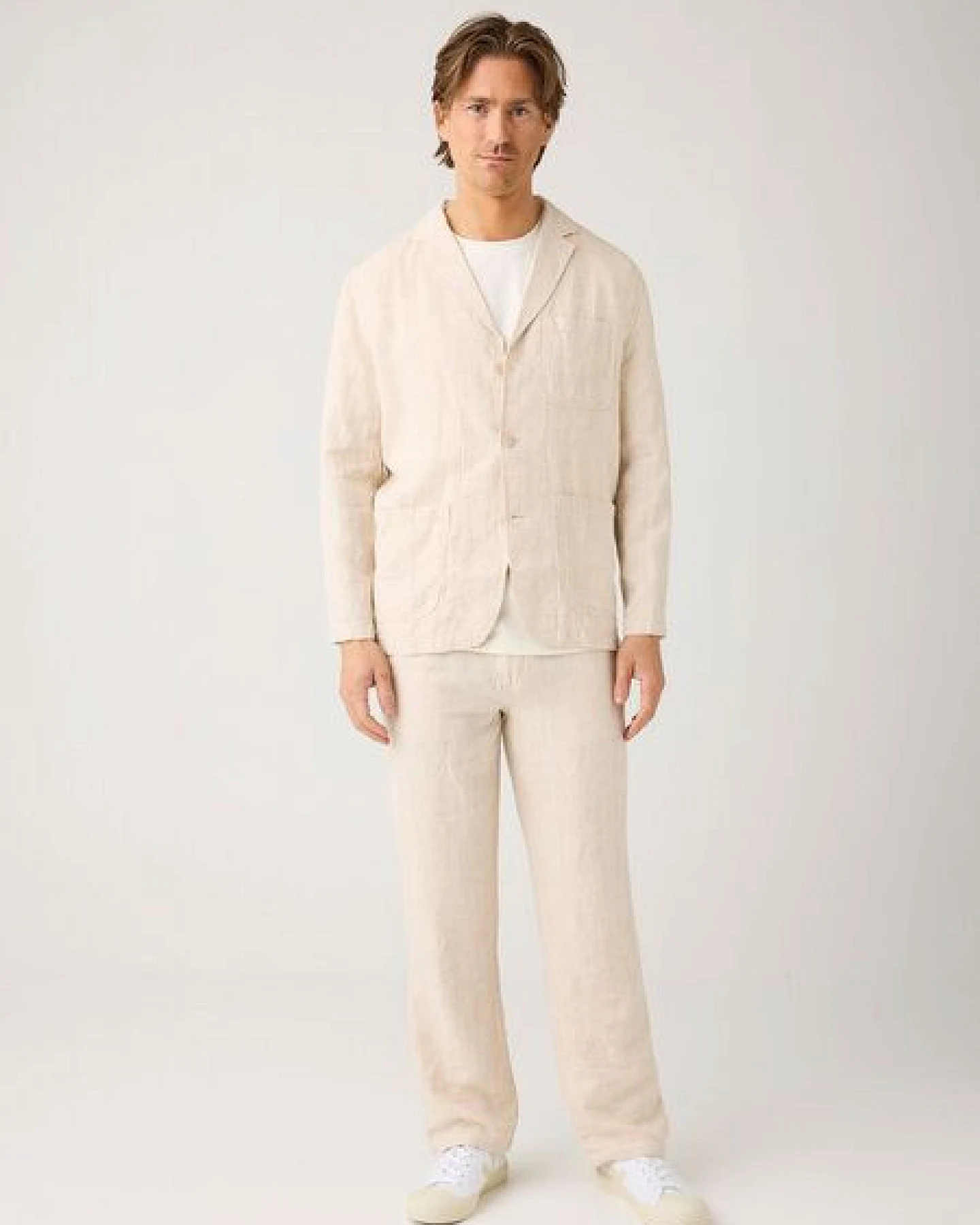 KnowledgeCotton Apparel Lange Hose FIG Loose aus Bio-Leinen – Ansicht 3