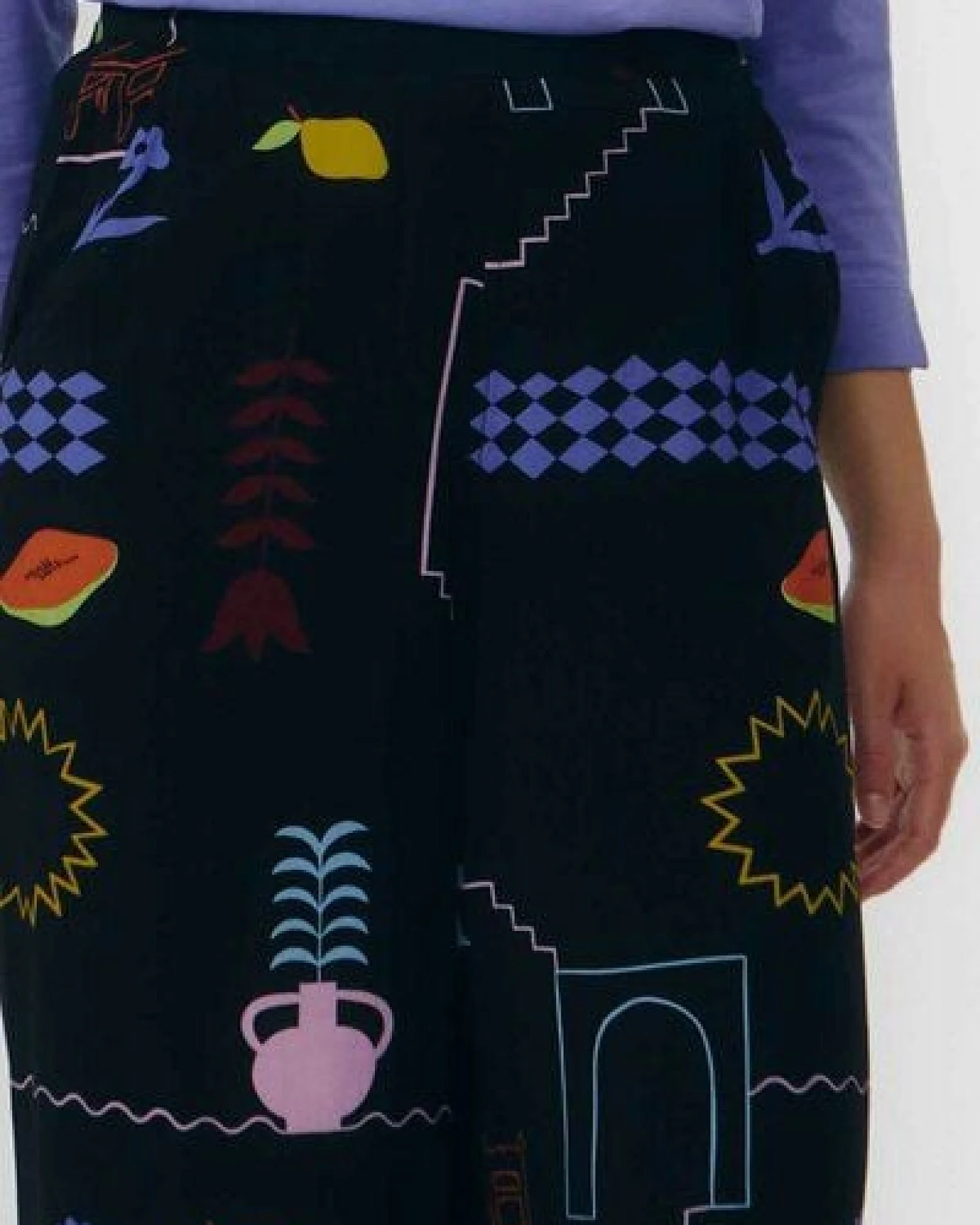 Suite13lab Damenculotte HATTA Viskose im Holiday-Print – Ansicht 2