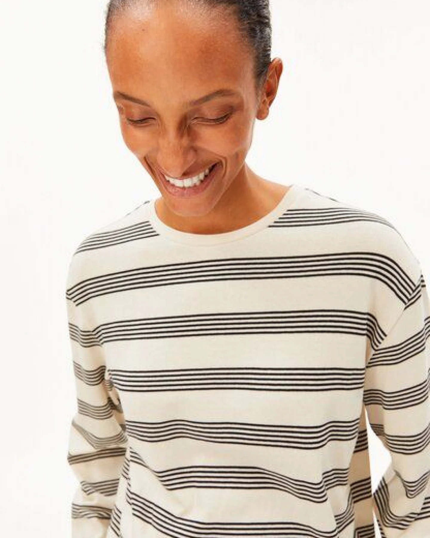ARMEDANGELS MARYNAA FINE STRIPE Damen Longsleeve aus Bio-Baumwoll Mix – Ansicht 3