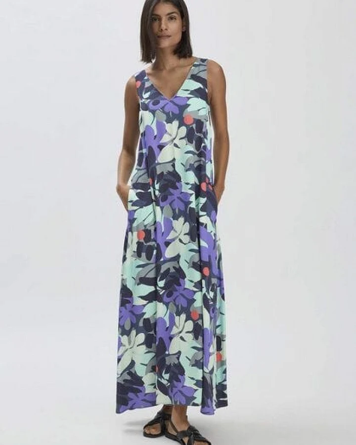 hessnatur Print Kleid Maxi Regular aus LENZING ECOVERO