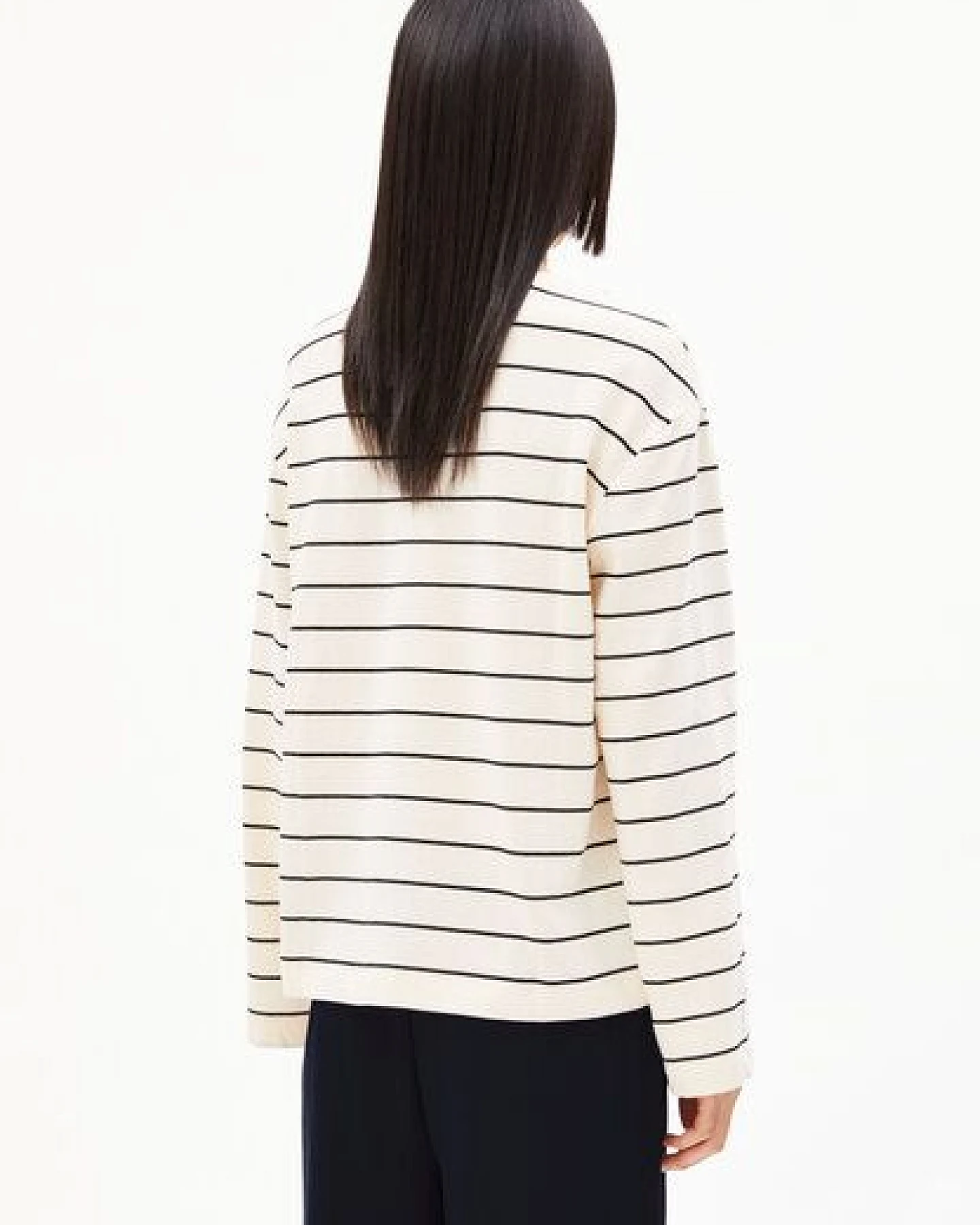 ARMEDANGELS MARYNAA FINE STRIPE Damen Longsleeve aus Bio-Baumwoll Mix – Ansicht 2