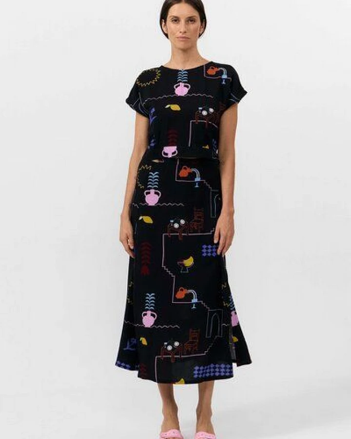 Suite13lab Cropped-Top HEBRON im Holiday-Print
