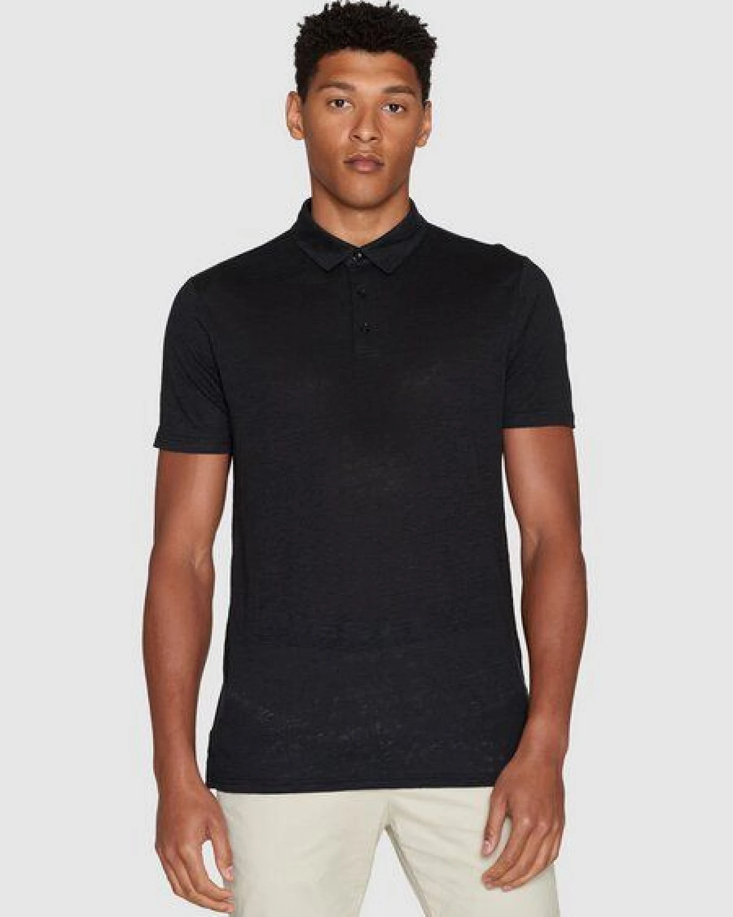 KnowledgeCotton Apparel Poloshirt Regular aus Bio-Leinen – Ansicht 4