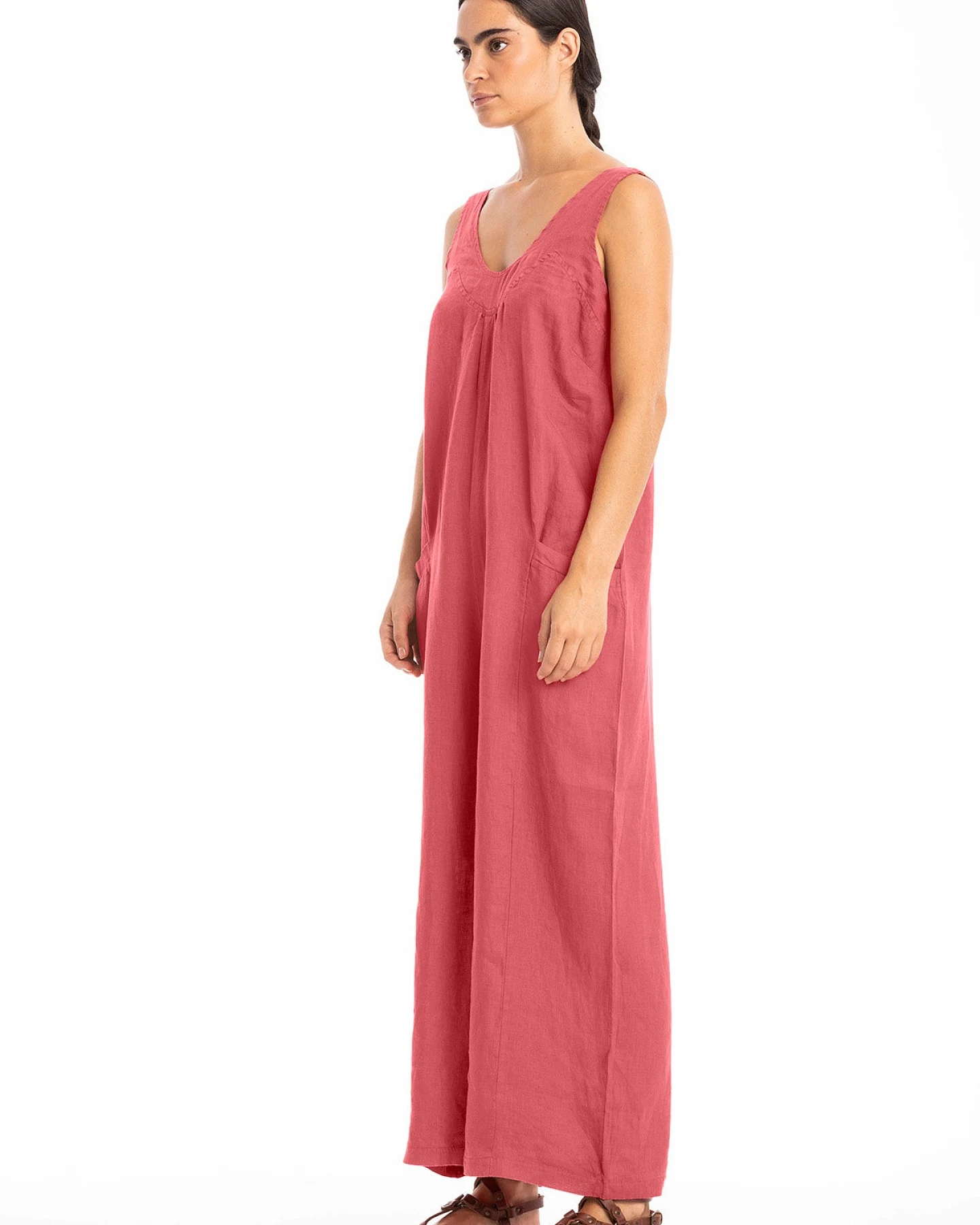 RAVENS VIEW IBIZA Damen vegan Jumpsuit Aura Lehm Rot – Ansicht 2