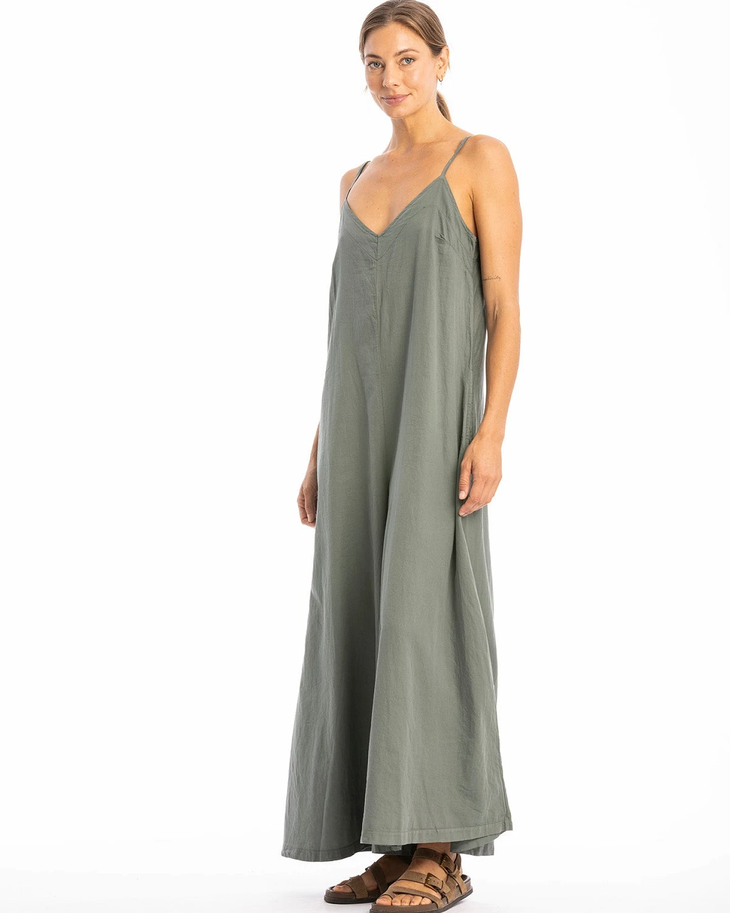RAVENS VIEW IBIZA Damen vegan Jumpsuit Kiera Olivgrün – Ansicht 2
