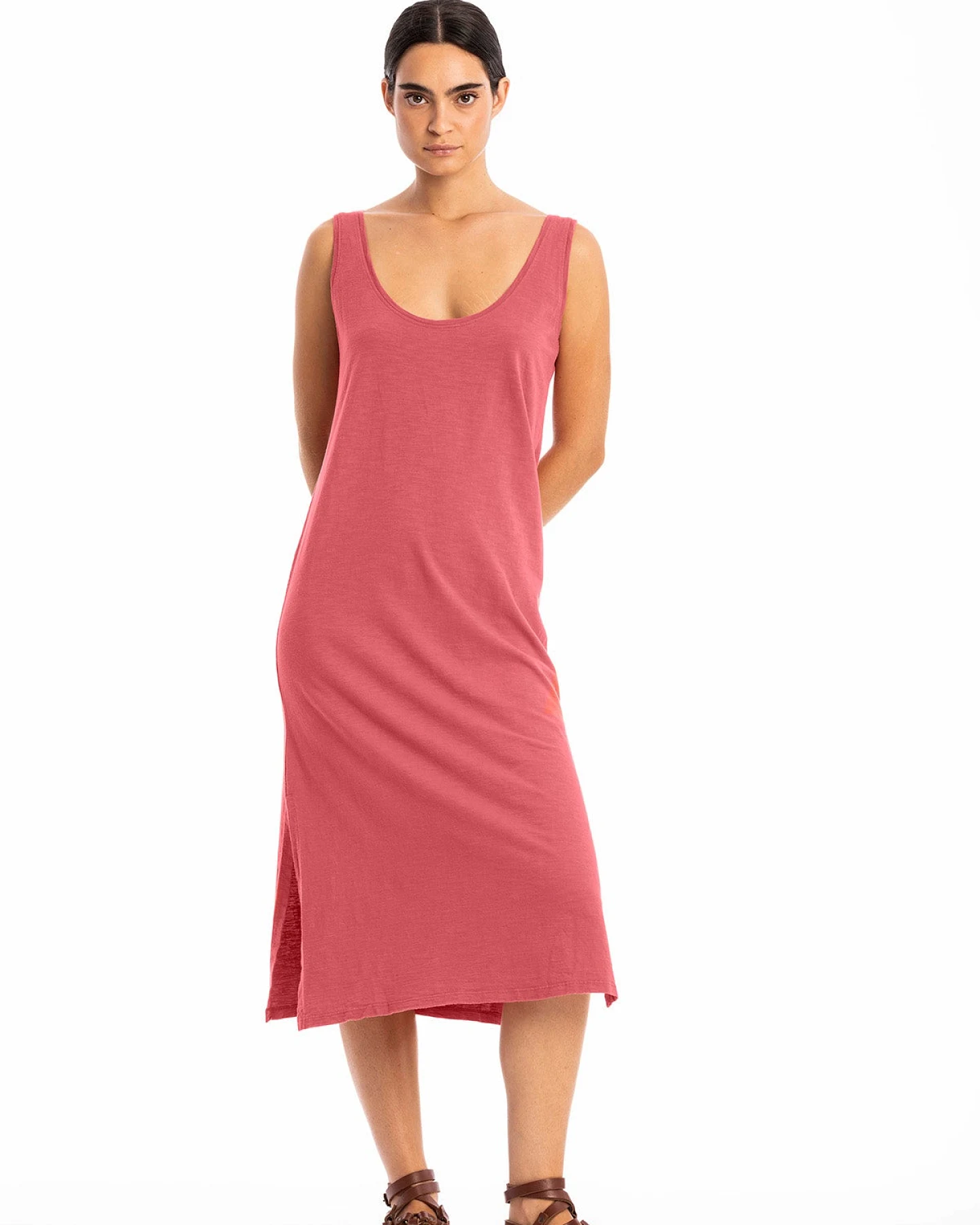 RAVENS VIEW IBIZA Damen vegan Kleid Demi Clay Rot – Ansicht 2