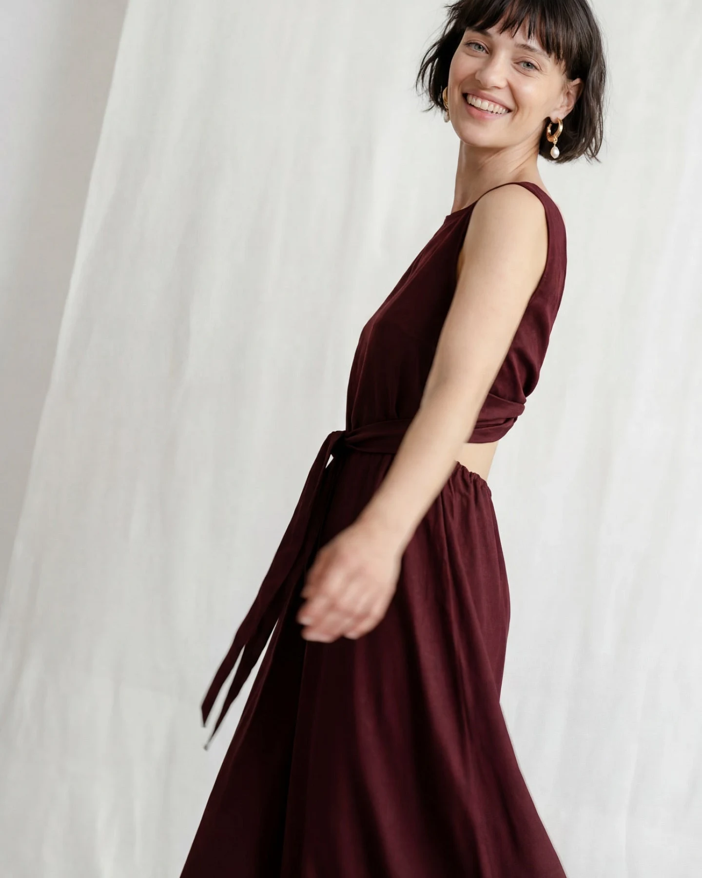 Jyoti - Fair Works Damen vegan Kleid Khushi Grape – Ansicht 2