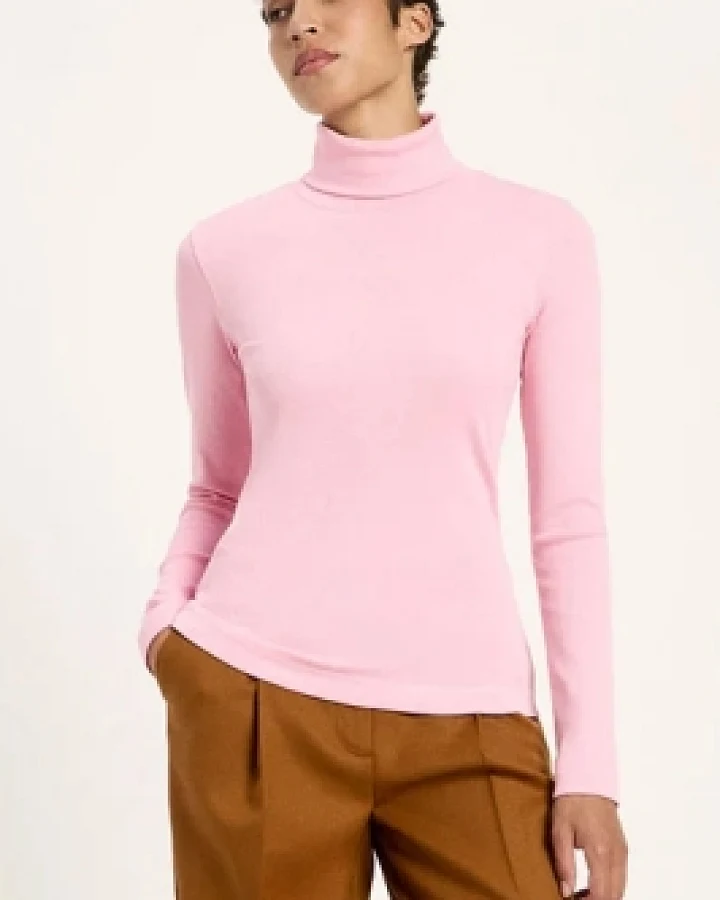 Lanius Damen vegan Rollkragenshirt Lanius Rosa