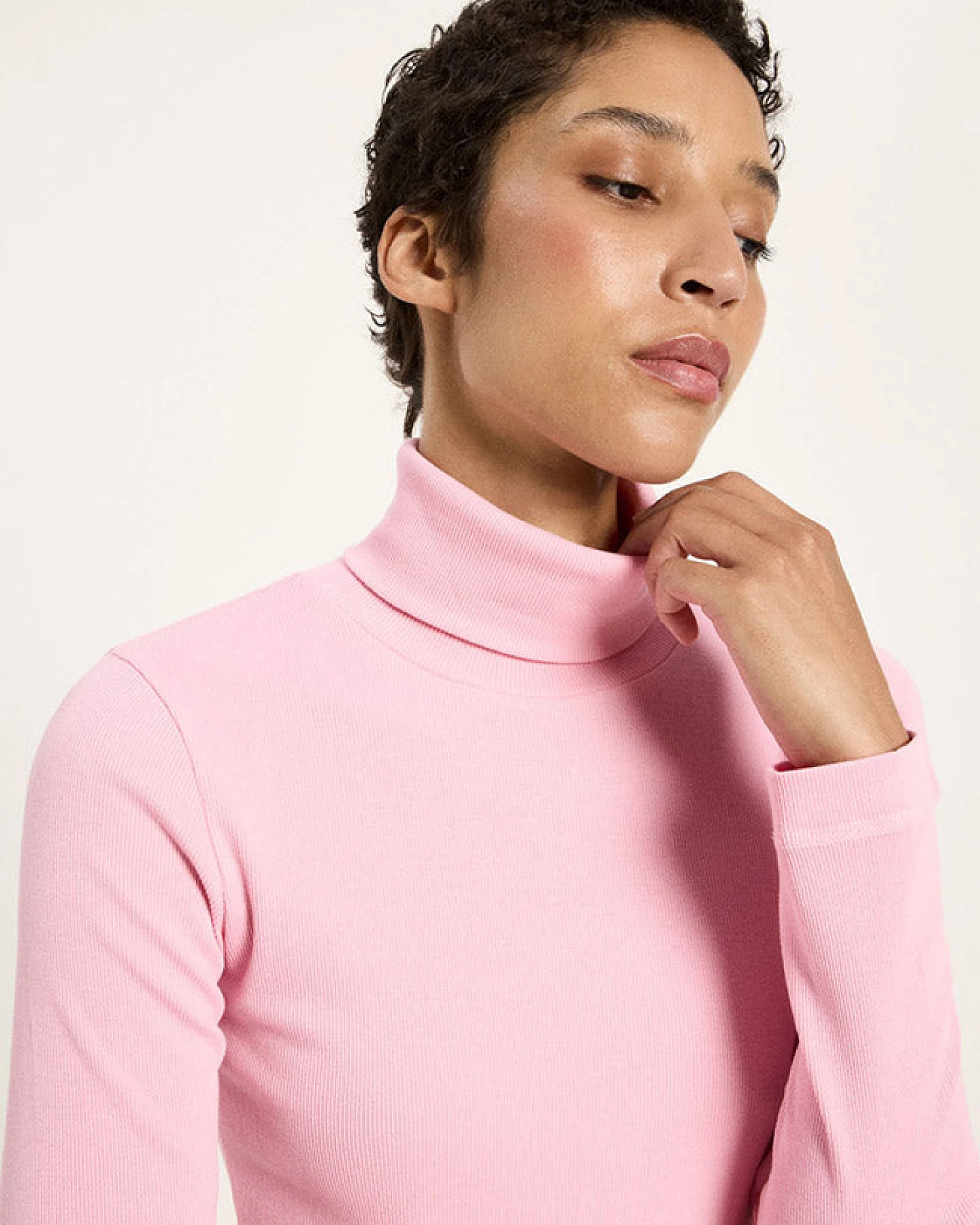 Lanius Damen vegan Rollkragenshirt Lanius Rosa – Ansicht 2