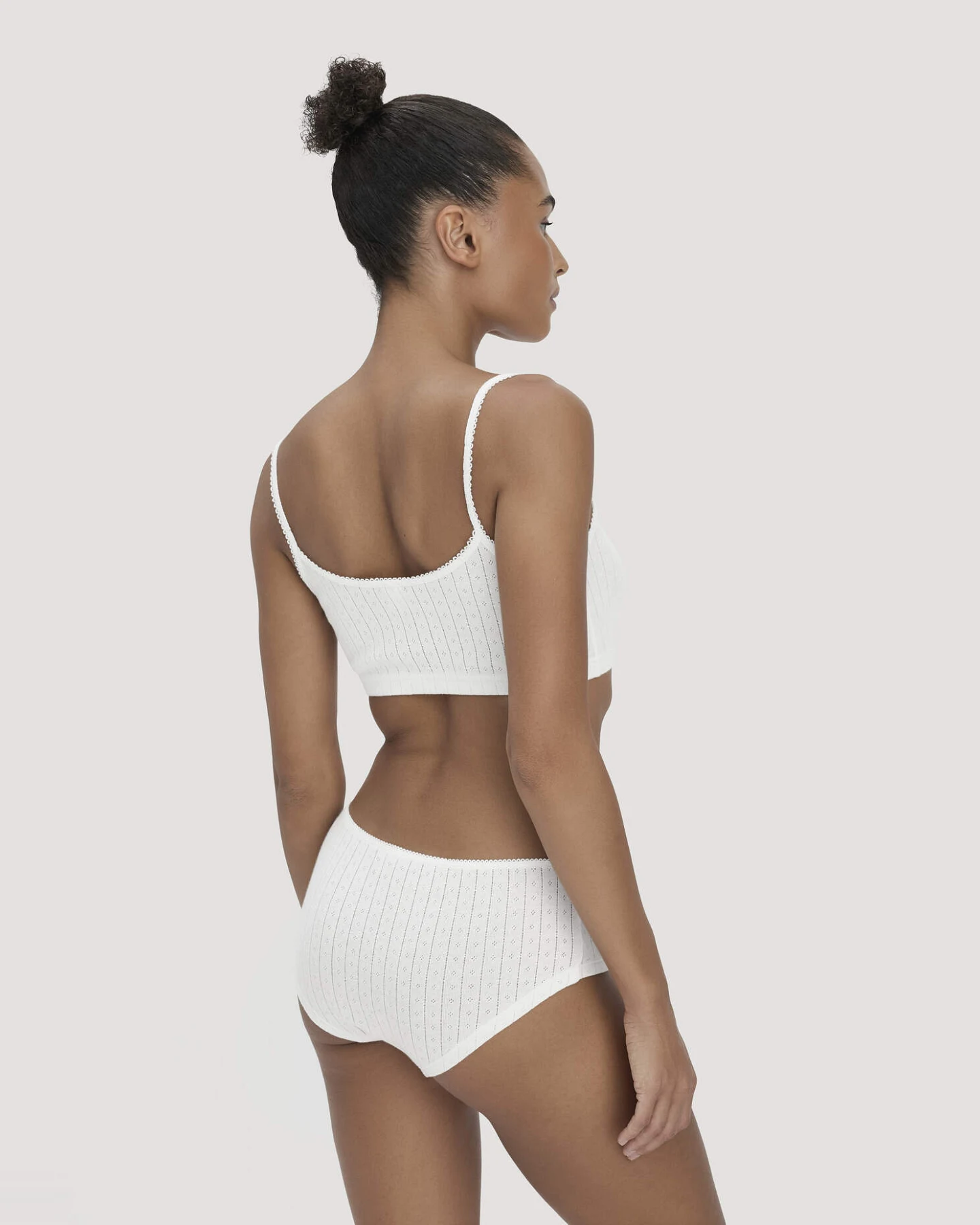 hessnatur Damen Pointelle Bustier PURE COTTON aus Bio-Baumwolle - weiß - Größe 38 – Ansicht 2