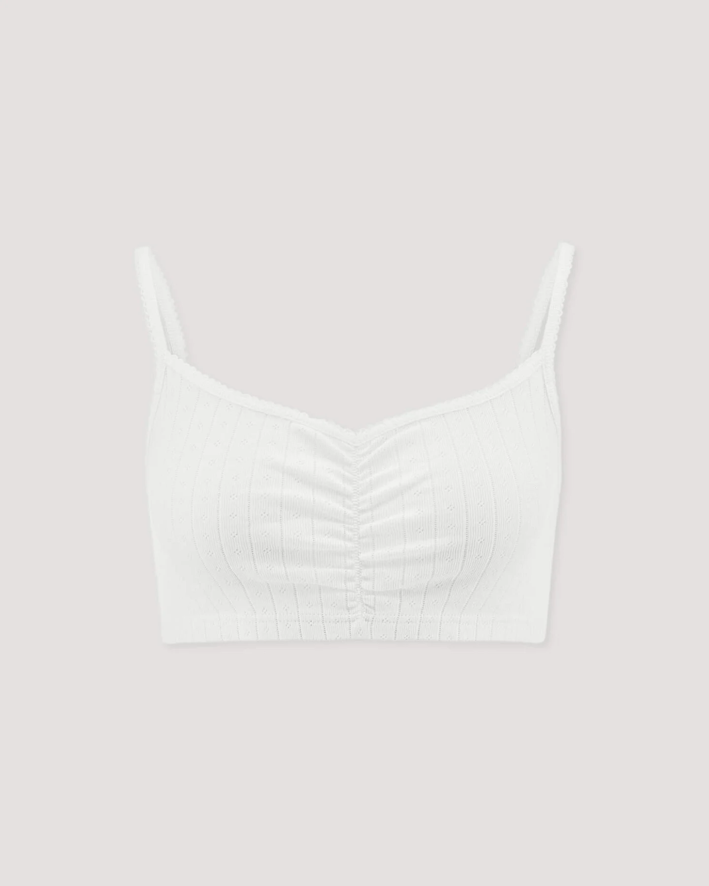 hessnatur Damen Pointelle Bustier PURE COTTON aus Bio-Baumwolle - weiß - Größe 38 – Ansicht 4