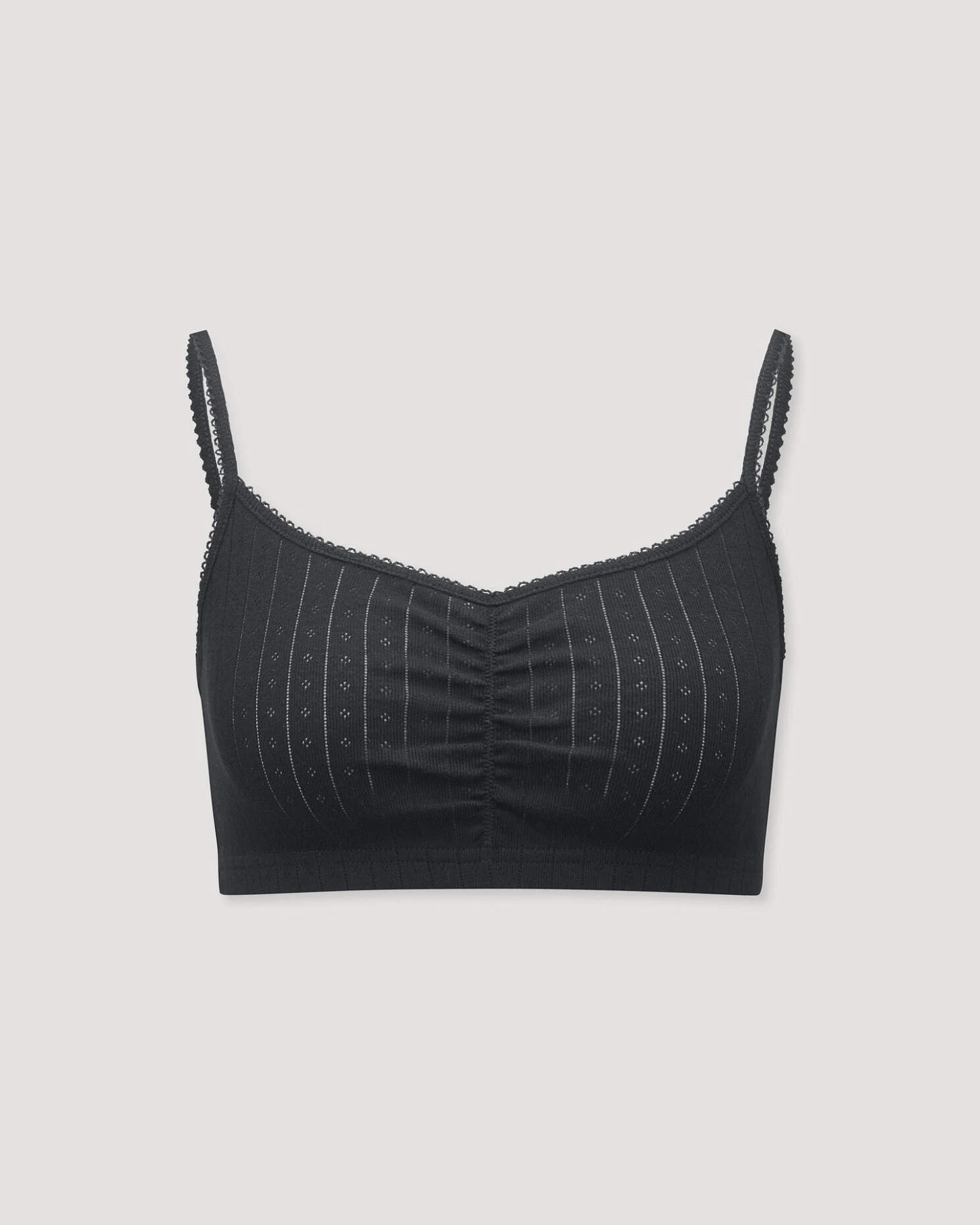 hessnatur Damen Pointelle Bustier PURE COTTON aus Bio-Baumwolle - schwarz - Größe 38 – Ansicht 4