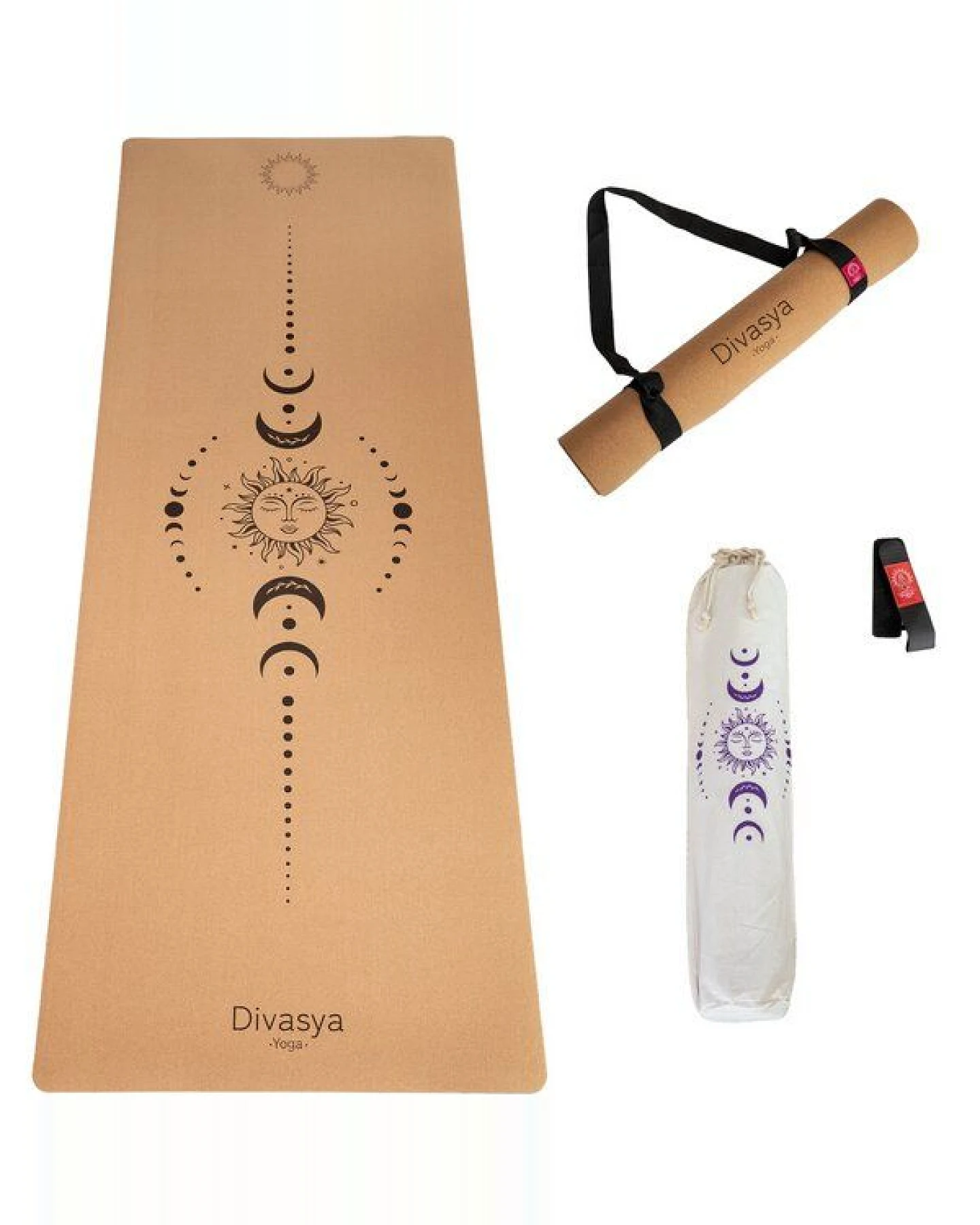 Divasya Yoga Starter-Set: Yogamatte aus Kork & Naturkautschuk + 2 Kork-Blöcke – Ansicht 4