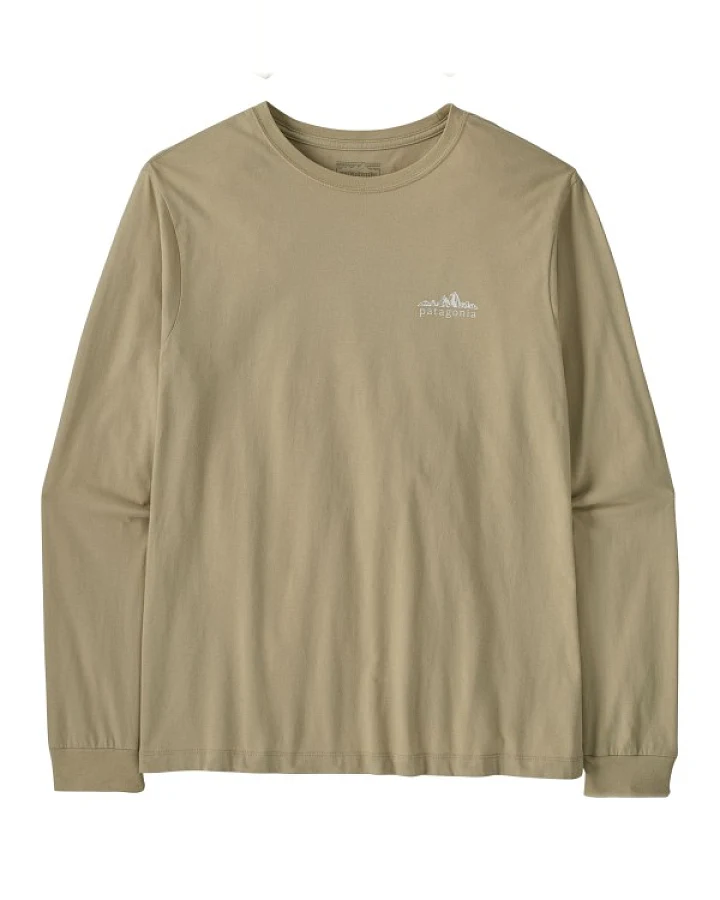 Patagonia - L/S Fitz Roy Foothills T-Shirt - Longsleeve Gr S beige