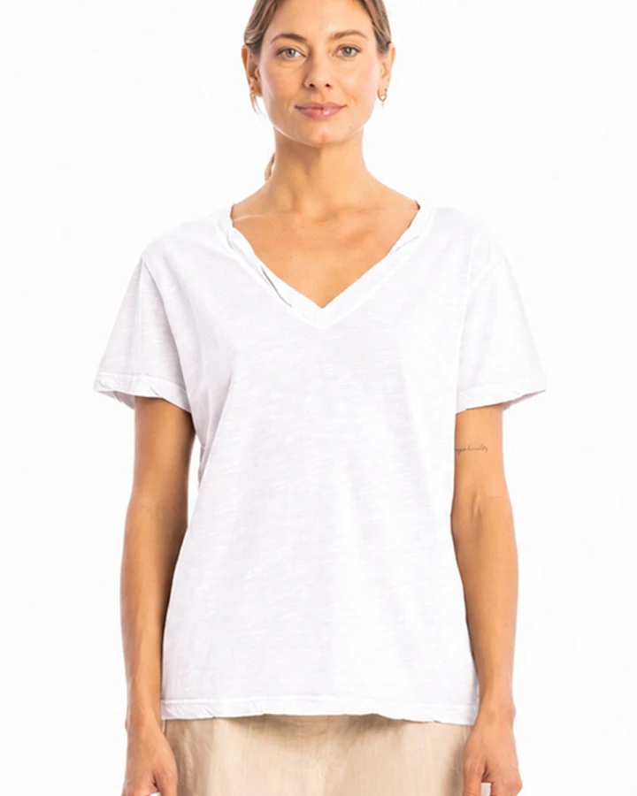 RAVENS VIEW IBIZA Damen vegan Top Nova White