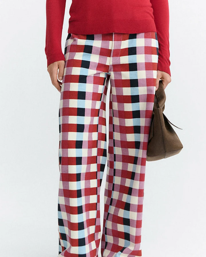 Thinking MU Damen vegan Hose Cheshire Checks Serena Mehrfarbig