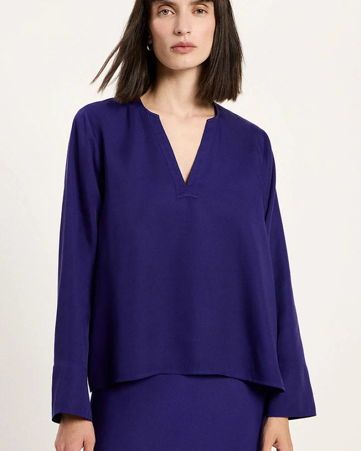 Lanius Damen vegan Bluse Violet