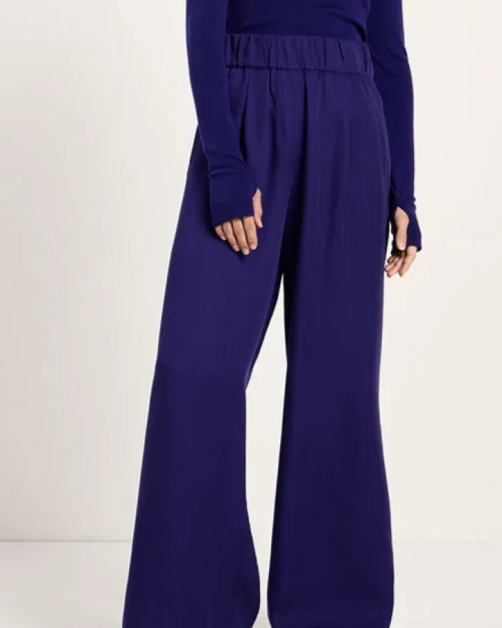 Lanius Damen vegan Hose Mit Weitem Bein Violett