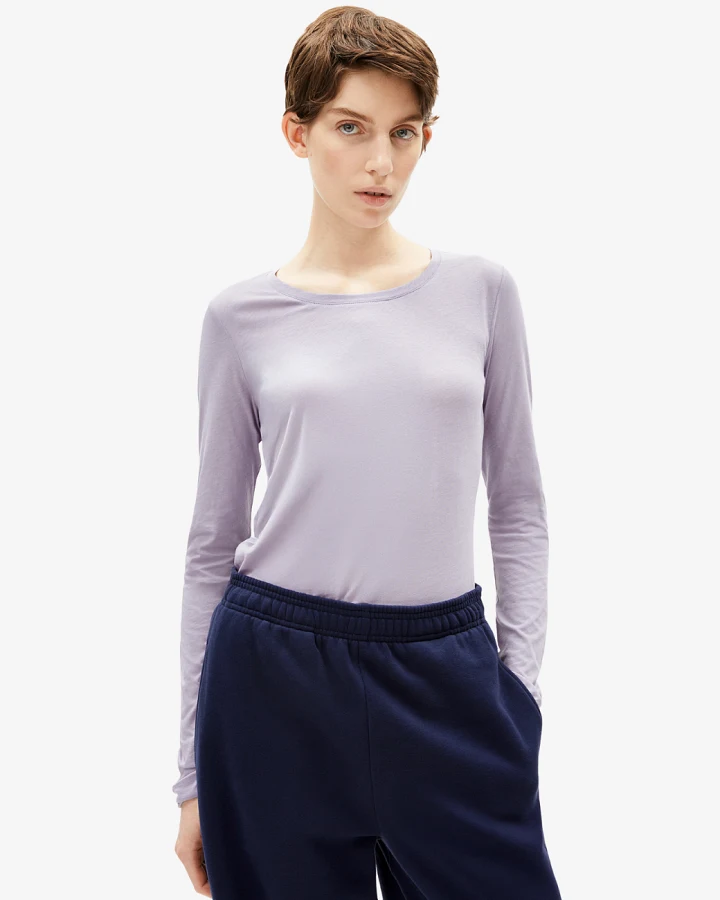 Armedangels Langarmshirt Einiaara Soft - Frozen Lavender L