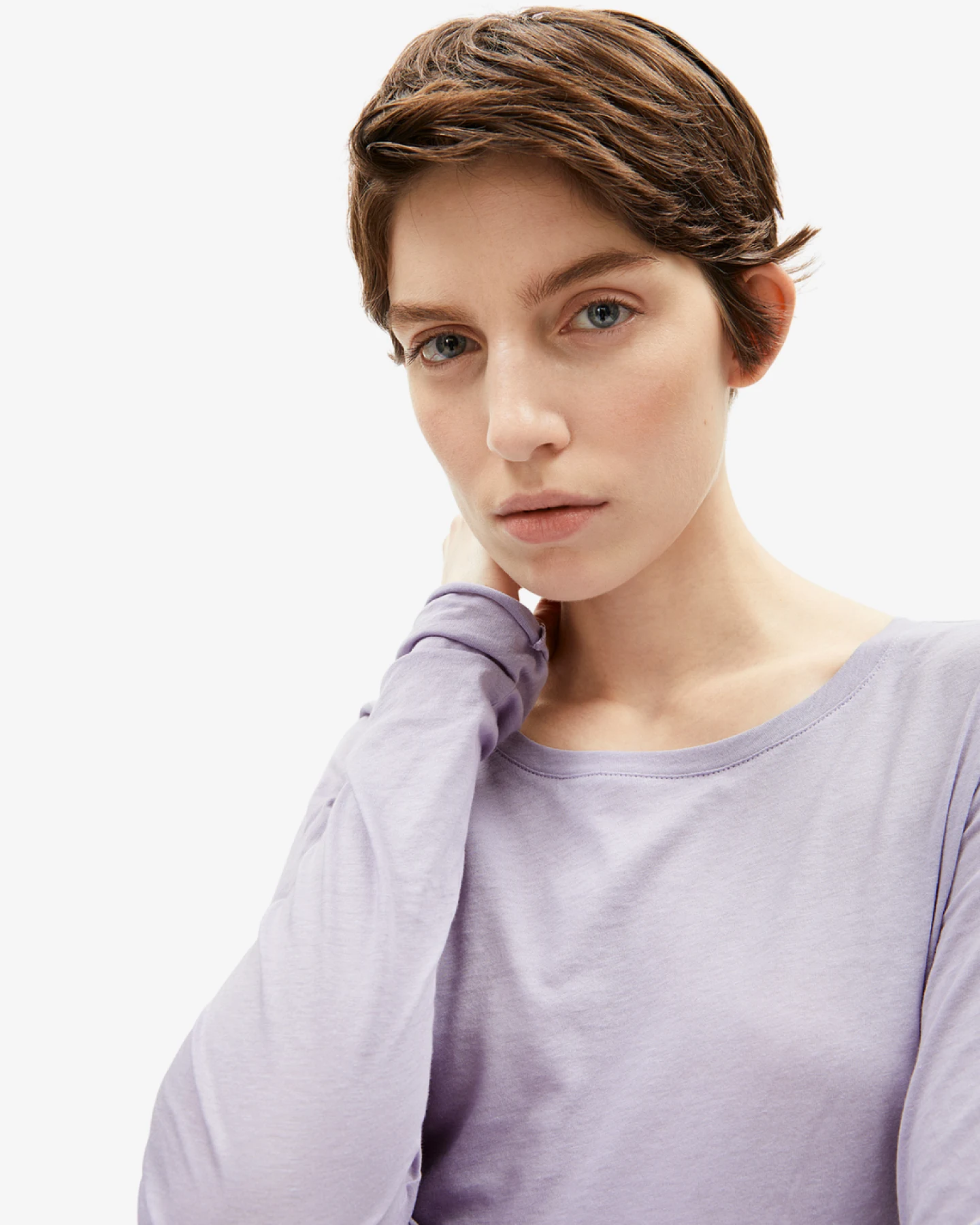 Armedangels Langarmshirt Einiaara Soft - Frozen Lavender L – Ansicht 3