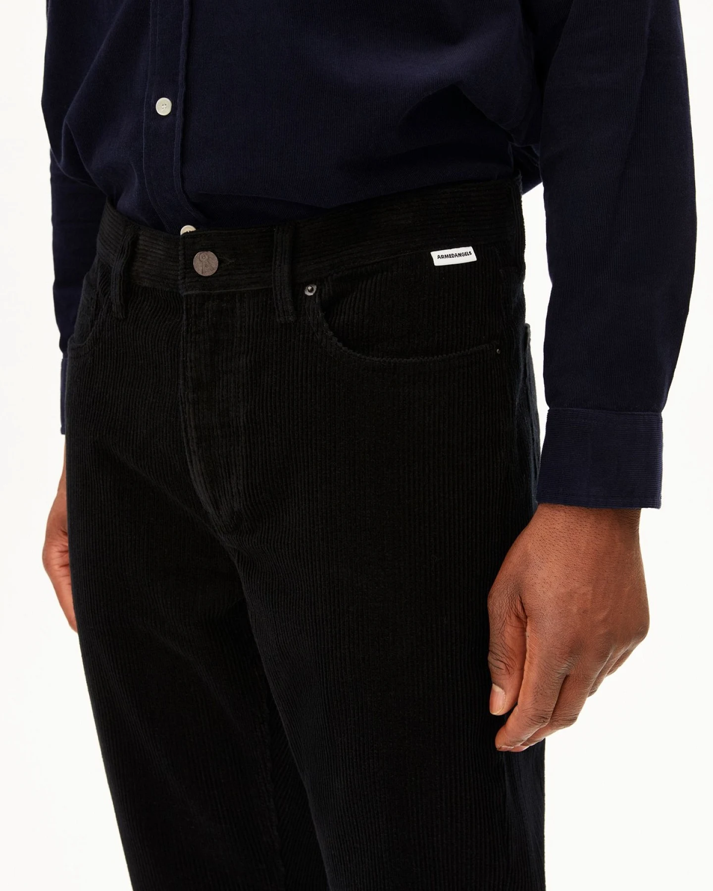 Hose Maakx Relaxed Corduroy Cotton Schwarz – Ansicht 4