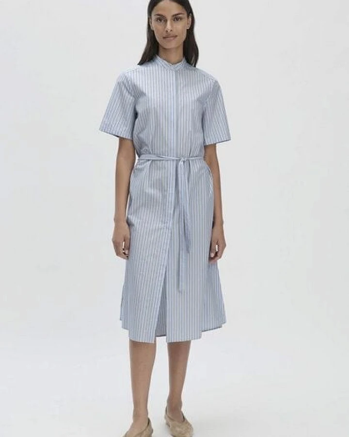 hessnatur Streifen Hemdblusen Kleid Midi Relaxed