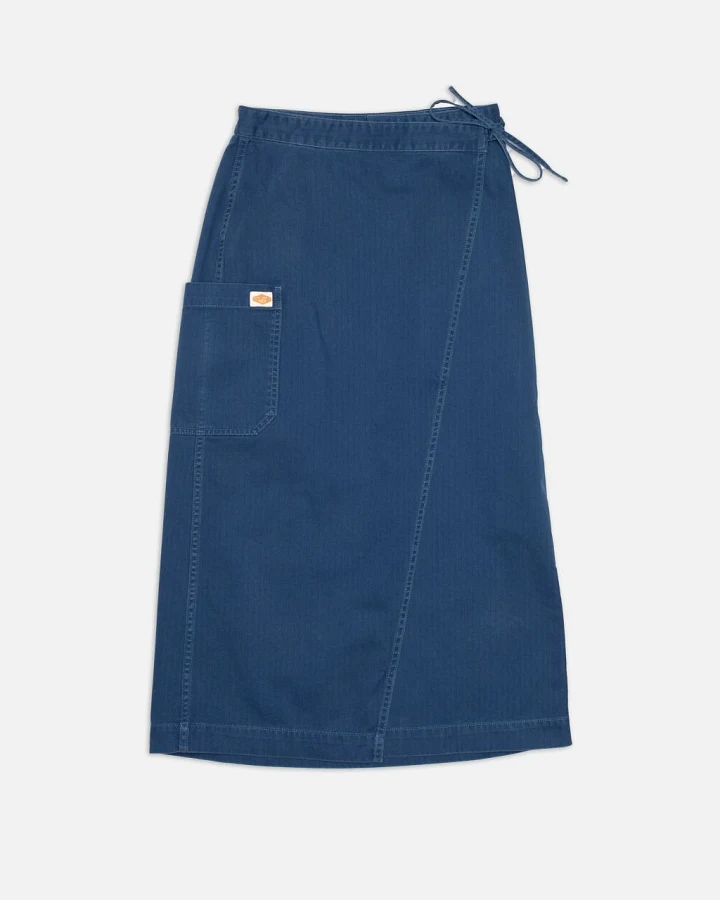 Irma Skirt Herringbone Blue L