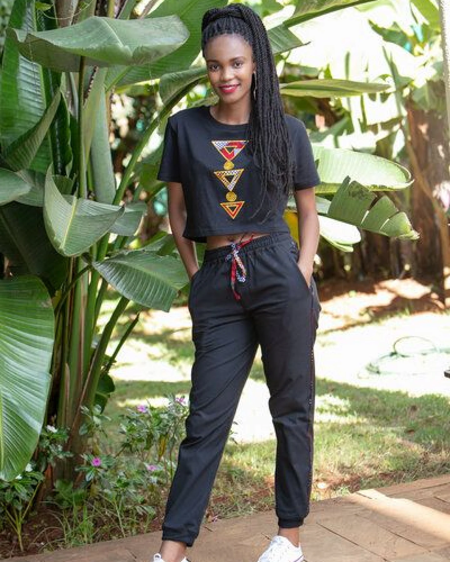 Jogging Hose Africulture "Kitenge Fusion" East African Jersy meets West African Kitenge, unisex – Ansicht 3