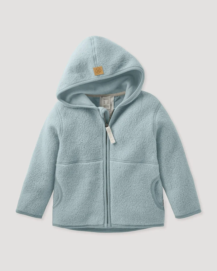 hessnatur Baby Fleece Jacke aus Bio-Baumwolle - blau - Größe 62/68