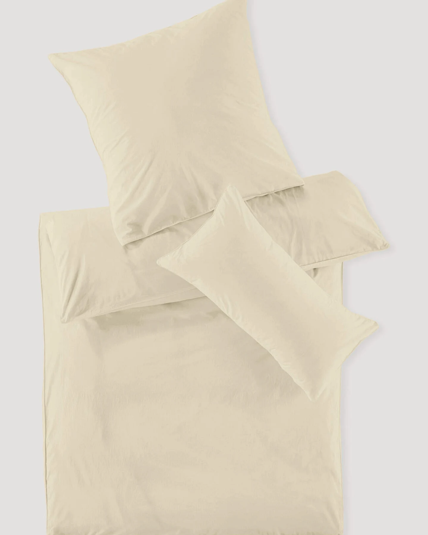 hessnatur Perkal Bettwäsche-Set aus Bio-Baumwolle - gelb - Größe 155x220 / 80x80 cm – Ansicht 2