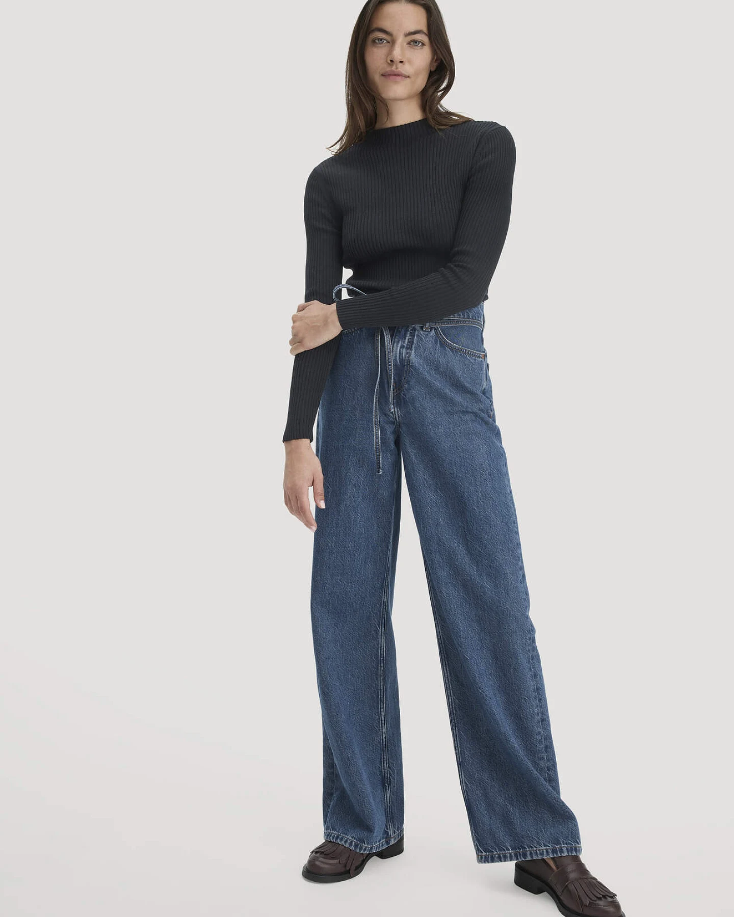 hessnatur Damen Strick Pullover Fitted aus TENCEL™ Lyocell mit Bio-Baumwolle - schwarz - Größe XL – Ansicht 2