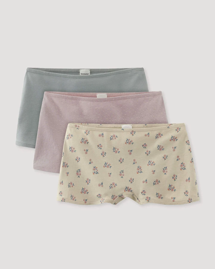 hessnatur Kinder Panty 3er-Pack aus Bio-Baumwolle - beige - Größe 110/116