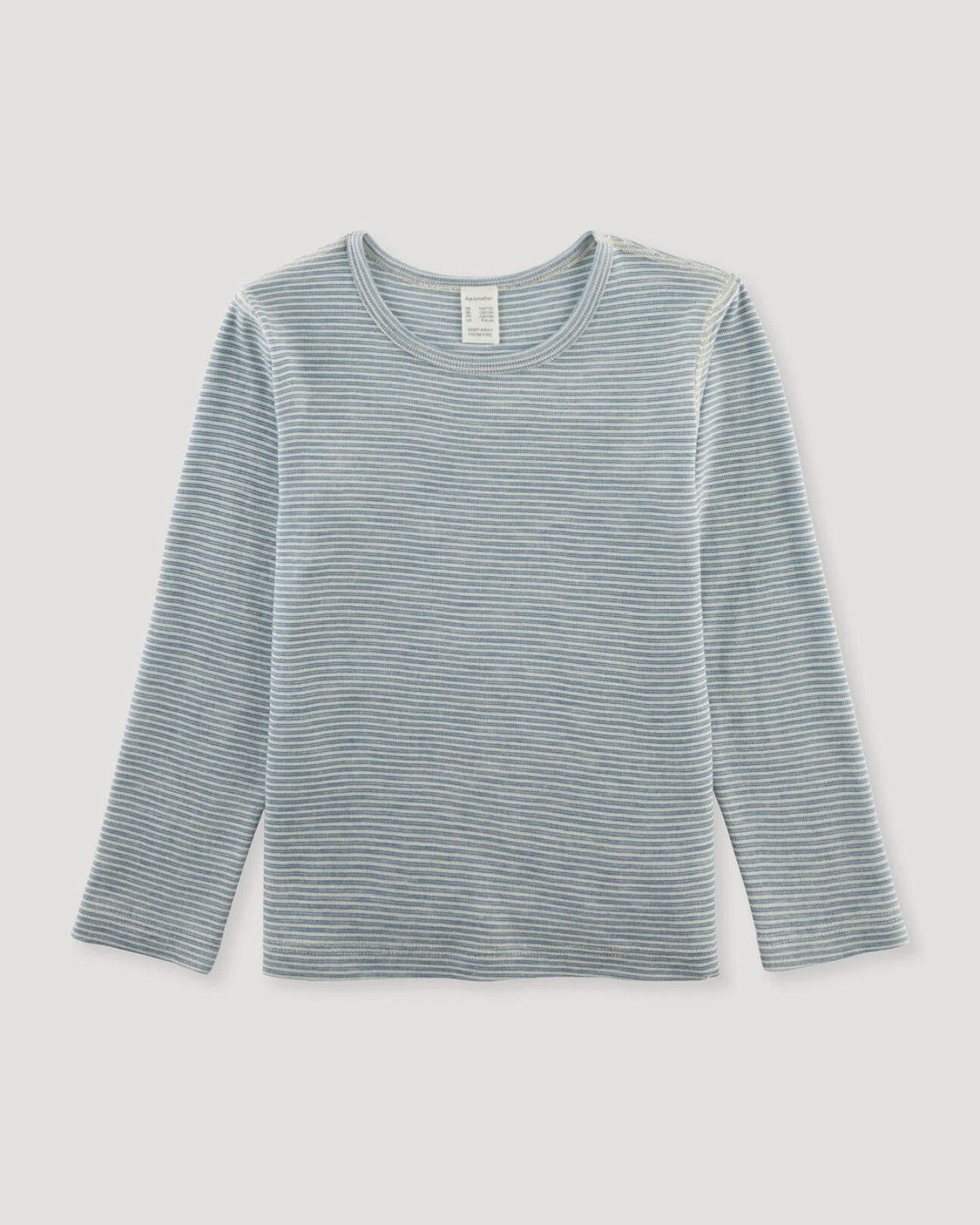 hessnatur Kinder Ringel-Langarmshirt aus Bio-Merinowolle mit Seide - blau - Größe 110/116 – Ansicht 2