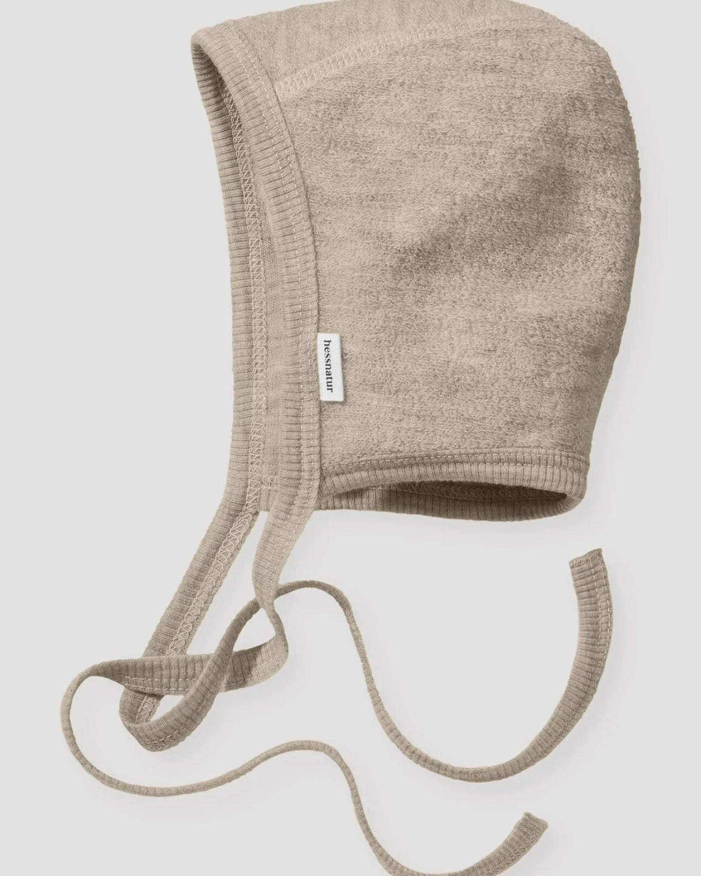 hessnatur Baby Häubchen Wollfrottee aus Bio-Merinowolle - beige - Größe 41/43 – Ansicht 2