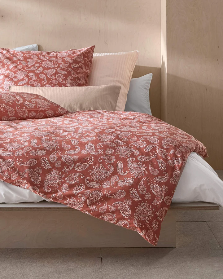 hessnatur Perkal Bettwäsche Set AMARA aus Bio-Baumwolle - orange - Größe 135x200 / 40x80 cm