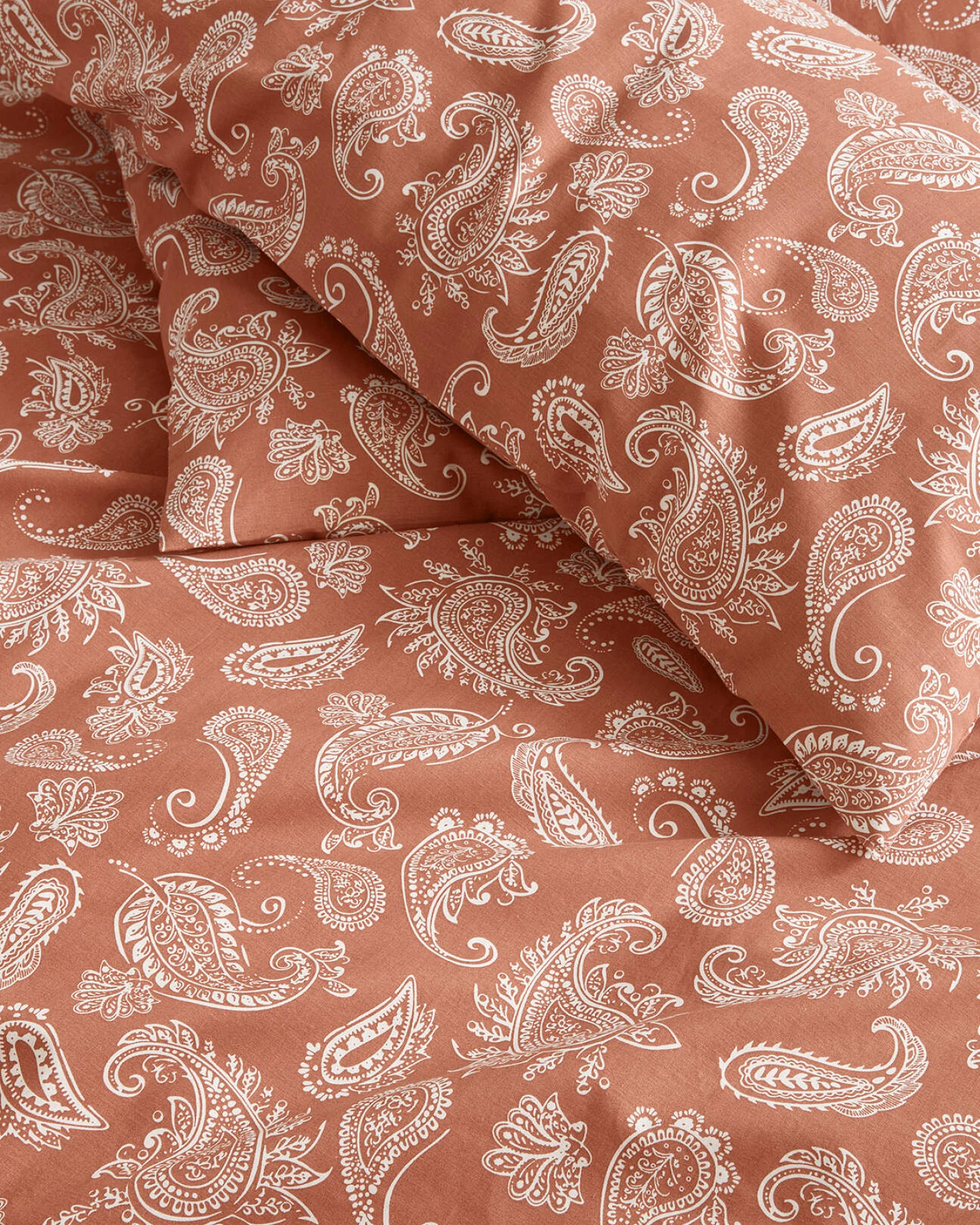 hessnatur Perkal Bettwäsche Set AMARA aus Bio-Baumwolle - orange - Größe 135x200 / 80x80 cm – Ansicht 4