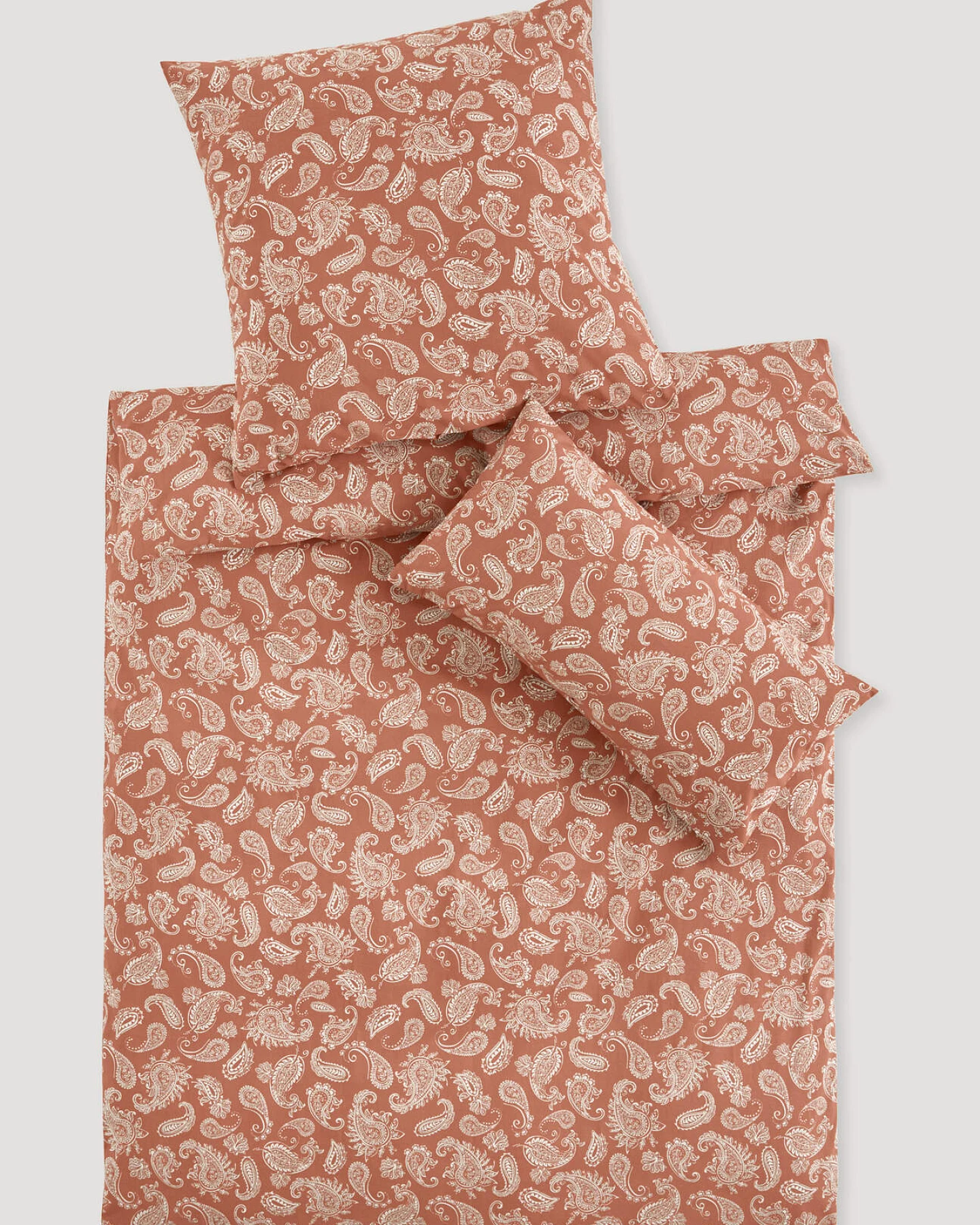 hessnatur Perkal Bettwäsche Set AMARA aus Bio-Baumwolle - orange - Größe 155x220 / 40x80 cm – Ansicht 2