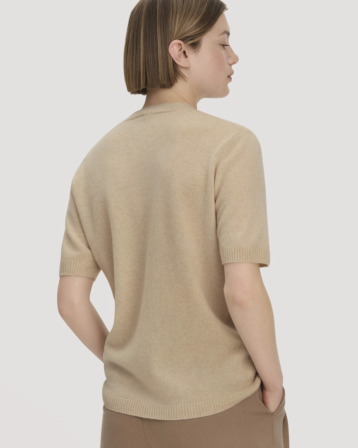 hessnatur Damen Pullover Relaxed aus Bio-Schurwolle mit Cashmere - beige - Größe XXL – Ansicht 3