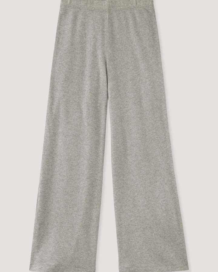 hessnatur Kinder Rib Hose Relaxed aus Bio Baumwolle - grau - Größe 110/116