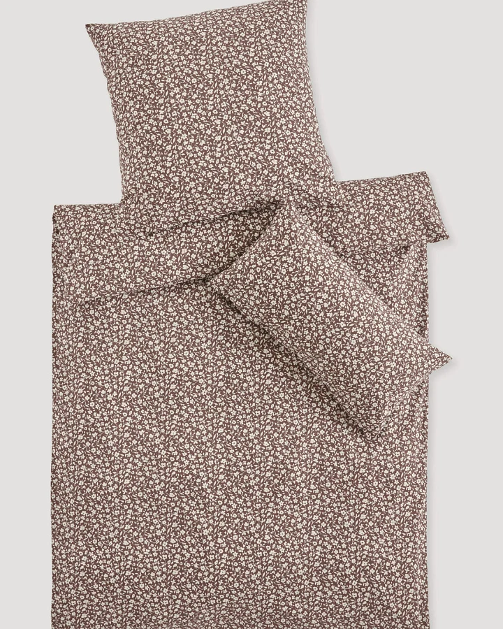 hessnatur Renforcé Bettwäsche Set MILLIE aus Bio-Baumwolle - braun - Größe 135x200 / 40x80 cm